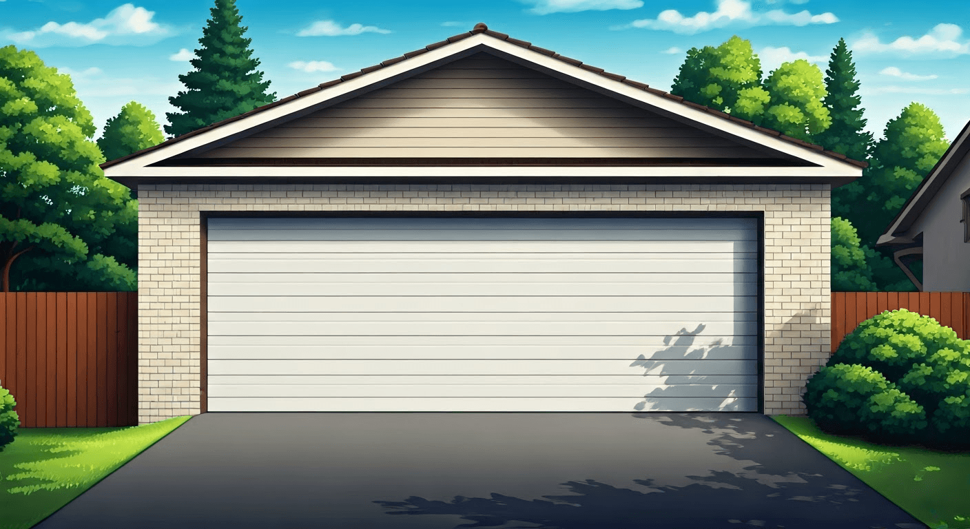 Well-maintained garage door in suburb